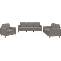 vidaXL Ensemble de canapés 3 pièces avec coussins Tissu Taupe