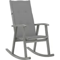 vidaXL Chaise à bascule avec support Gris Bois massif Acacia