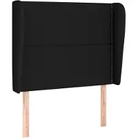 vidaXL Tête de lit avec oreilles Noir 83x23x118/128 cm Tissu