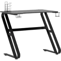 vidaXL Bureau de jeu avec piétement ZZ noir et rouge 90x60x75 cm