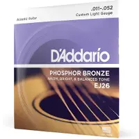 Daddario EJ26 Jeu de cordes en bronze pour guitare acoustique - 11-15-22-32-42-52