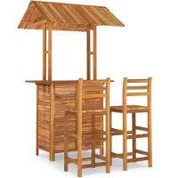 vidaXL Ensemble de bar de jardin 3 pièces en bois massif d'acacia