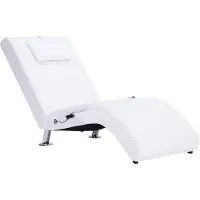 vidaXL Chaise longue de massage avec coussin Blanc Similicuir
