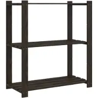 vidaXL Étagère de stockage avec 3 étagères Noir 80x38x90 cm Pin massif