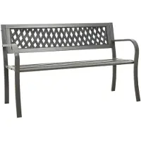 vidaXL Banc de jardin 125 cm acier gris