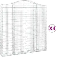 vidaXL Gabions avec arc surélevé 4 pcs. 200x30x200/220cm Fer galvanisé