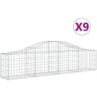 vidaXL Gabions 9 pcs voûtés 200x30x40/60 cm fer galvanisé