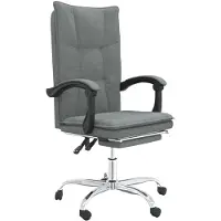 vidaXL Chaise de bureau avec fonction chaise longue tissu gris foncé