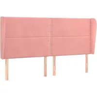 vidaXL Tête de lit avec oreilles rose 163x23x118/128 cm velours