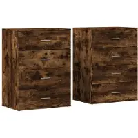 vidaXL Sideboards 2 pcs. Chêne fumé 60x39x80 cm Bois composite