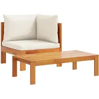 vidaXL Ensemble de canapé de jardin 2 pièces avec coussins en bois massif d'acacia