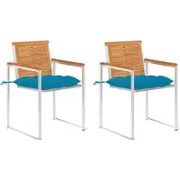 vidaXL Chaises de jardin avec coussins 2 pcs. Bois massif acacia et acier