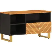 vidaXL Armoire TV marron et noir 80x33,5x46 cm bois massif mangue