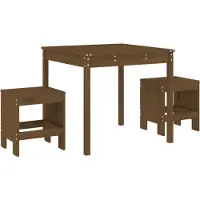 vidaXL Ensemble de jardin bistrot 3 pièces marron miel pin massif