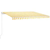 vidaXL Store manuel rétractable avec LED 450x350 cm jaune et blanc