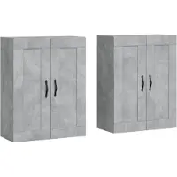 vidaXL Armoires murales 2 pcs. Gris béton Bois composite