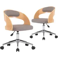 vidaXL Chaise de salle à manger 2 pcs. Pivotant Taupe Bois courbé et tissu