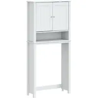 vidaXL Armoire pour machine à laver BERG blanc 76x27x164,5 cm bois massif