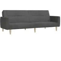 vidaXL Canapé-lit à 2 places gris foncé tissu
