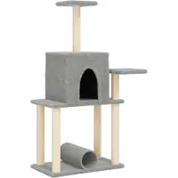 vidaXL Arbre à chat avec colonnes à griffer en sisal gris clair 122 cm