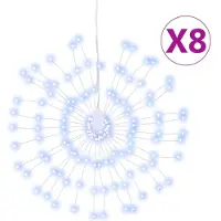 vidaXL Illuminations de Noël Feux d'artifice 8 pcs. 140 LEDs blanc froid 17cm