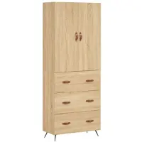 vidaXL Highboard chêne Sonoma 69,5x34x180 cm Matériau dérivé du bois