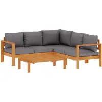 vidaXL Ensemble de canapés de jardin 4 pièces avec coussins en bois massif d'acacia