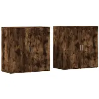 vidaXL Sideboards 2 pcs. Chêne fumé 79x38x80 cm Bois composite