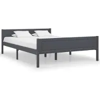 vidaXL Lit en pin massif gris 120x200 cm