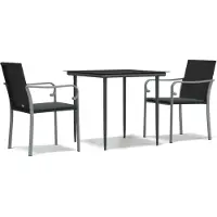 vidaXL Ensemble de jardin 3 pièces avec coussins Poly rotin et acier