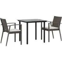 vidaXL Ensemble de jardin 3 pièces avec coussins Poly rotin et acier