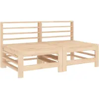 vidaXL Canapés centraux de jardin 2 pcs. Pin massif