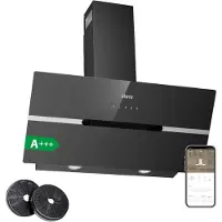 CIARRA Hotte aspirante sans conduit, 90 cm, classe énergétique A+++, débit d'air de 683 m³/h, avec application WIFI,tactile, modèle VM9736FB
