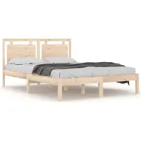 vidaXL Lit en bois massif 150x200 cm