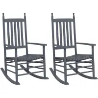 vidaXL Chaises à bascule sièges incurvés lot de 2 gris peuplier massif