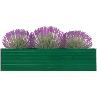 vidaXL Lit surélevé 320 x 40 x 77 cm Acier galvanisé Vert