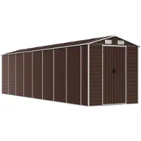 vidaXL Abri de jardin 191x725x198 cm acier galvanisé brun
