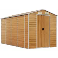 vidaXL Abri de jardin brun clair 191x385x198 cm Acier galvanisé