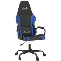 vidaXL Chaise de jeu noir et bleu similicuir