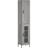 vidaXL Highboard Gris Sonoma 34,5x34x180 cm Matériau dérivé du bois