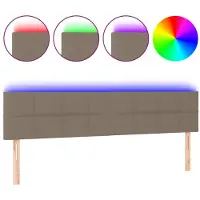 vidaXL Tête de lit LED Taupe 160x5x78/88 cm Tissu