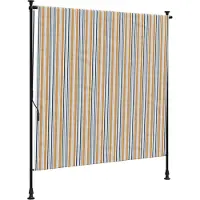 vidaXL Store extérieur jaune et blanc 150x270 cm Tissu et acier