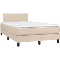 vidaXL Sommier à lattes de lit matelas cappuccino 120x190cm similicuir