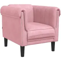 DKD Home Decor Fauteuil rose velours