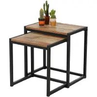 Urban Living Set de 2 tables d'appoint - Riverside - Noir et chêne