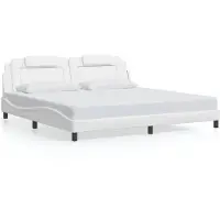 vidaXL Cadre de lit "Viana" sans matelas blanc 200x200 cm similicuir