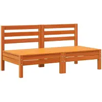 vidaXL Canapés de jardin sans accoudoirs 2 pcs. Marron cireux Pin massif