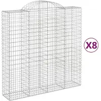 vidaXL Gabions 8 pcs voûtés 200x50x200/220 cm en fer