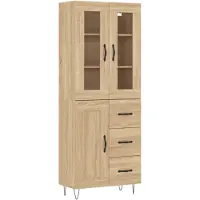 vidaXL Highboard chêne Sonoma 69,5x34x180 cm Matériau dérivé du bois