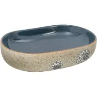 vidaXL Vasque à poser Sable Bleu Ovale 59x40x14 cm Céramique